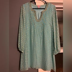 Blue and gold Lily Pulitzer dress